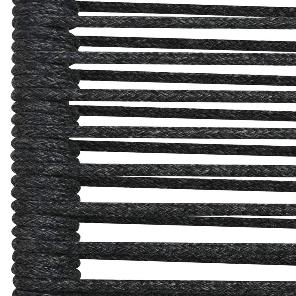 Stylish Black Garden Chairs Set of 2: Cotton Rope & Steel Design