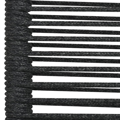 Stylish Black Garden Chairs Set of 2: Cotton Rope & Steel Design