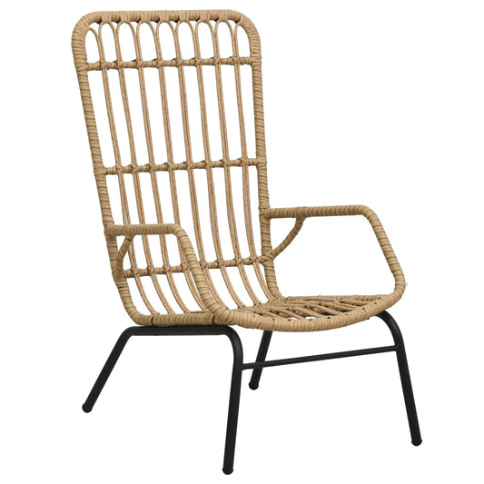 Light Brown Poly Rattan Garden Chair - Stylish & Durable Seating