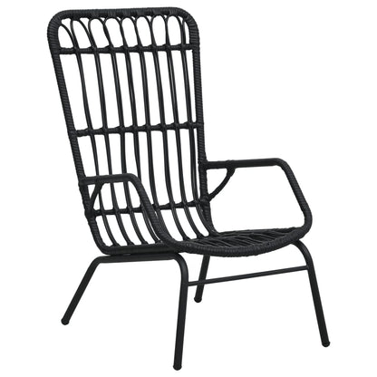 Elegant Black Poly Rattan Garden Chair - Stylish Outdoor Seating
