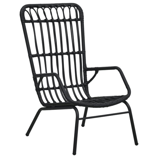 Elegant Black Poly Rattan Garden Chair - Stylish Outdoor Seating