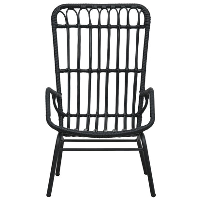 Elegant Black Poly Rattan Garden Chair - Stylish Outdoor Seating
