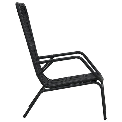 Elegant Black Poly Rattan Garden Chair - Stylish Outdoor Seating