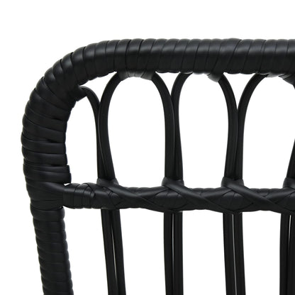 Elegant Black Poly Rattan Garden Chair - Stylish Outdoor Seating