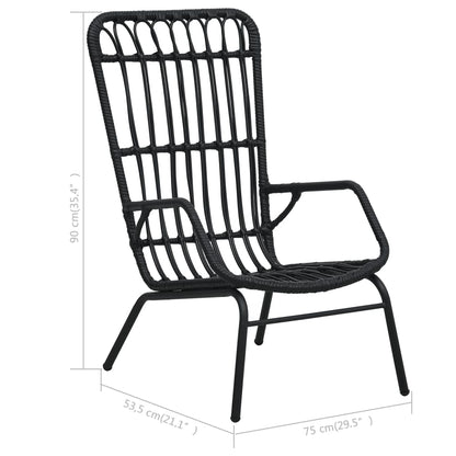 Elegant Black Poly Rattan Garden Chair - Stylish Outdoor Seating