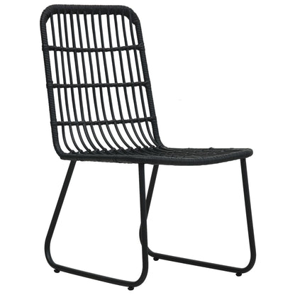 Sleek Black 2-Piece Poly Rattan Garden Chairs Set