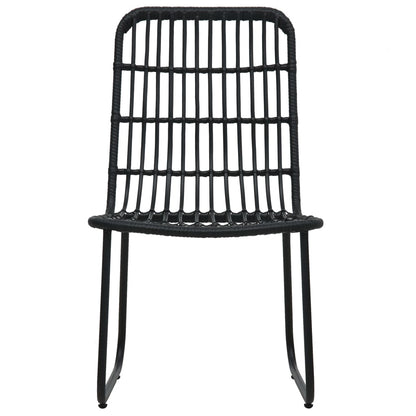 Sleek Black 2-Piece Poly Rattan Garden Chairs Set