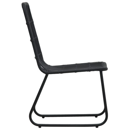 Sleek Black 2-Piece Poly Rattan Garden Chairs Set