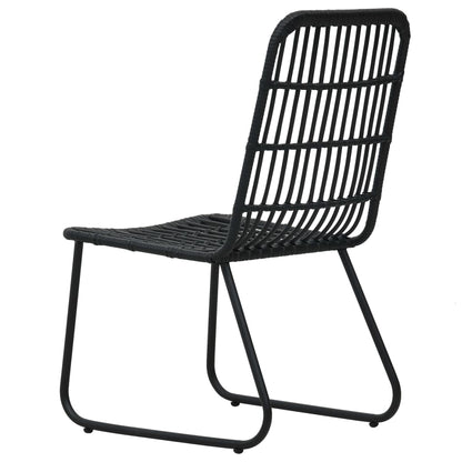 Sleek Black 2-Piece Poly Rattan Garden Chairs Set