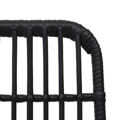 Sleek Black 2-Piece Poly Rattan Garden Chairs Set