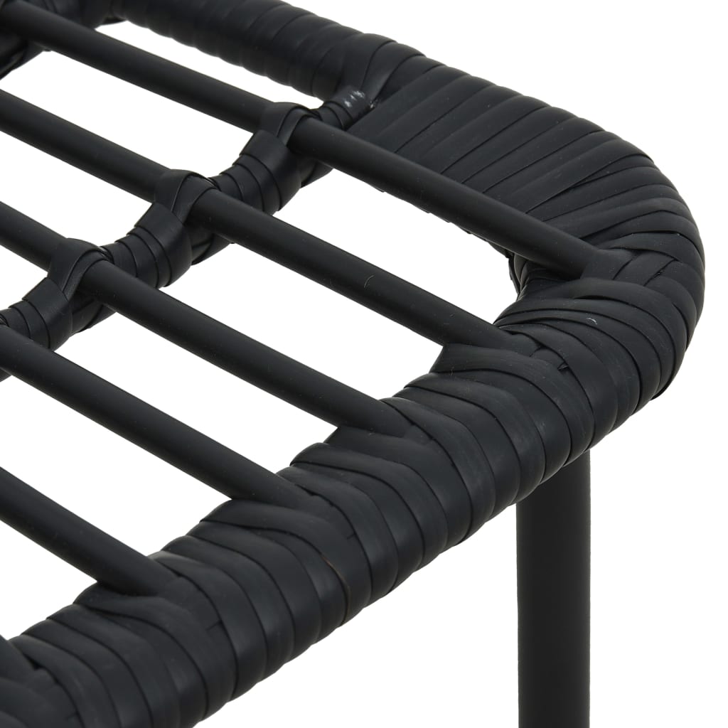 Sleek Black 2-Piece Poly Rattan Garden Chairs Set