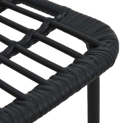 Sleek Black 2-Piece Poly Rattan Garden Chairs Set