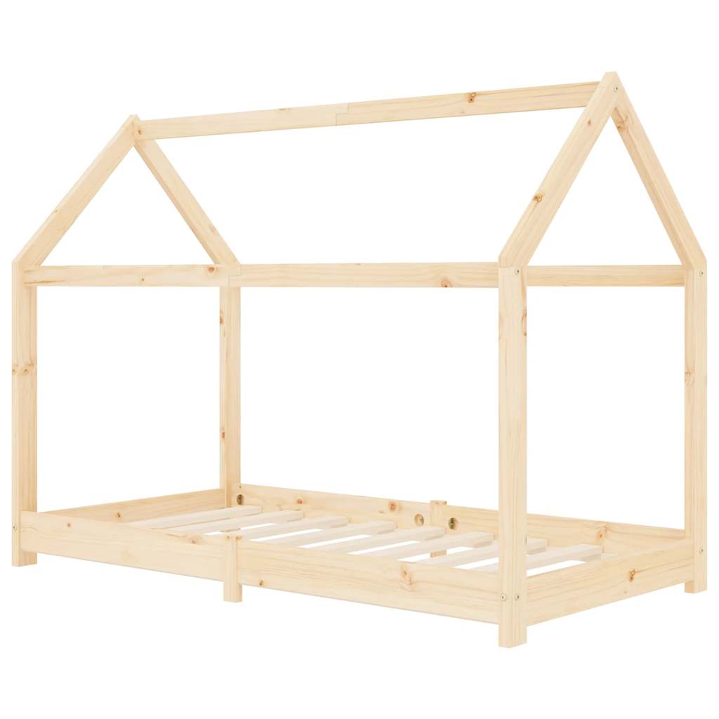 Kids Solid Pine Wood Bed Frame 70x140 cm - Durable & Stylish