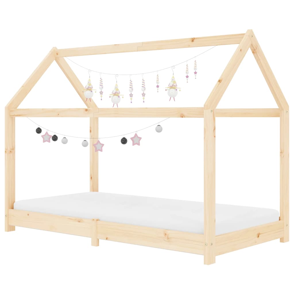 Kids Solid Pine Wood Bed Frame 70x140 cm - Durable & Stylish