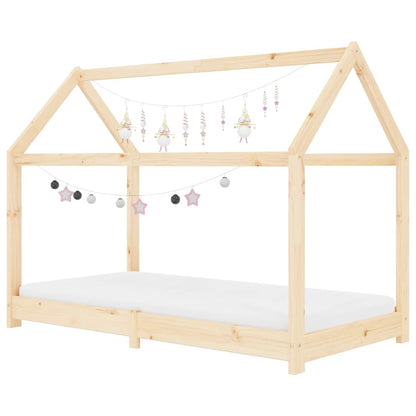 Kids Solid Pine Wood Bed Frame 70x140 cm - Durable & Stylish
