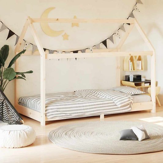 Kids Solid Pine Wood Bed Frame 70x140 cm - Durable & Stylish