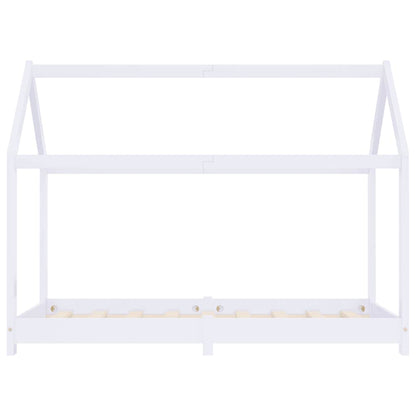 White Solid Pine Wood Kids Bed Frame - 80x160 cm