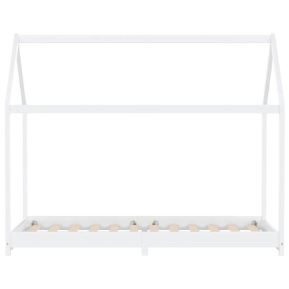 White Solid Pine Wood Kids Bed Frame - 90x200 cm