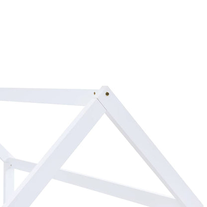 White Solid Pine Wood Kids Bed Frame - 90x200 cm