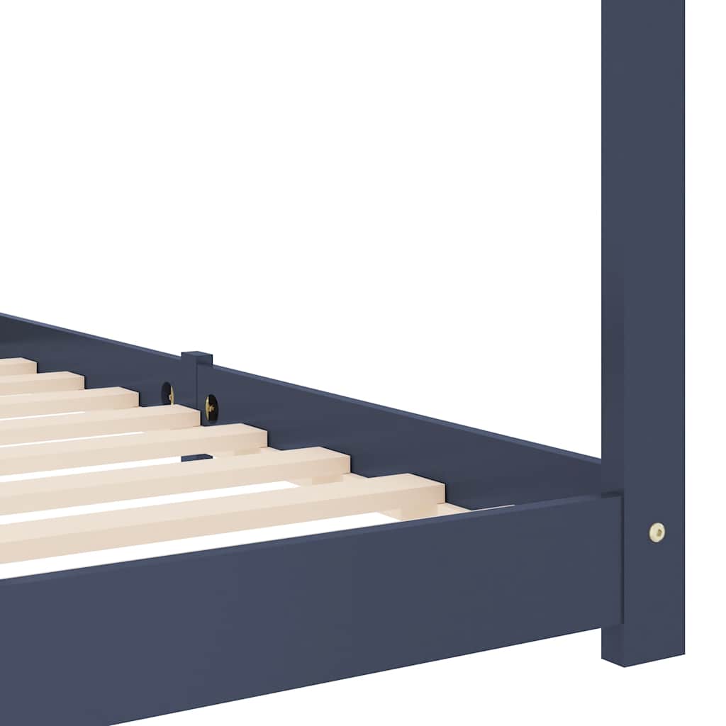 Solid Pine Grey Kids Bed Frame 80x160 cm - Durable & Stylish