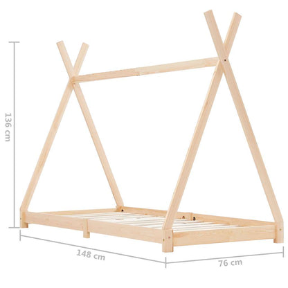 Solid Pine Kids Bed Frame 70x140 cm - Durable & Stylish