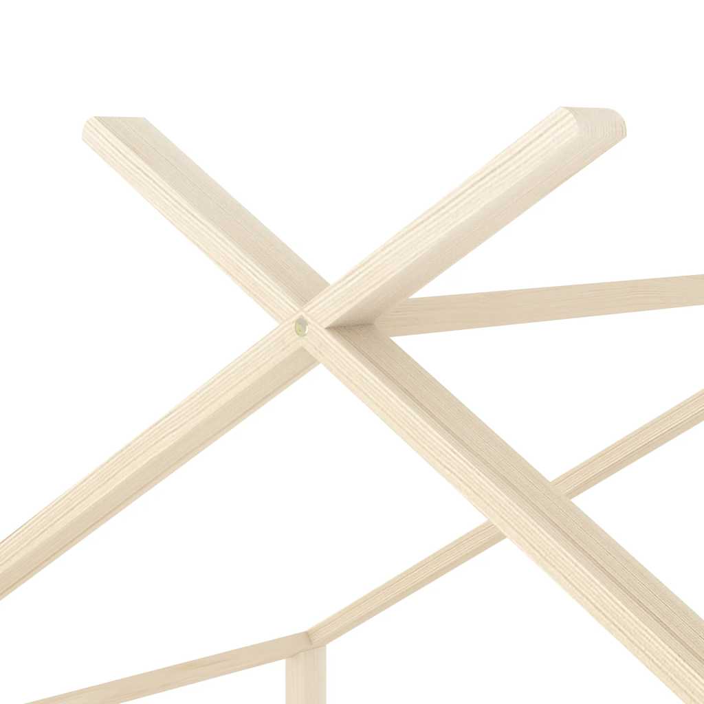 Solid Pine Wood Kids Bed Frame - 70x140 cm, Natural Finish