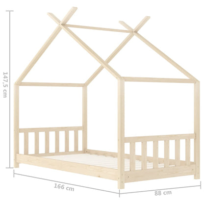 Kids Solid Pine Wood Bed Frame 80x160 cm - Durable & Stylish