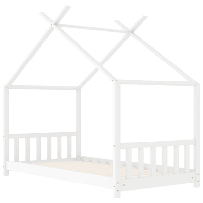 White Solid Pine Wood Kids Bed Frame 80x160 cm - Durable & Stylish