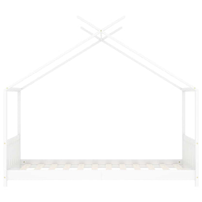 White Solid Pine Wood Kids Bed Frame 80x160 cm - Durable & Stylish