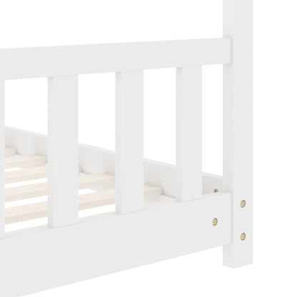White Solid Pine Wood Kids Bed Frame 80x160 cm - Durable & Stylish