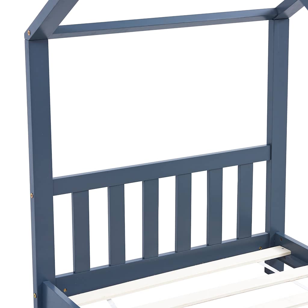 Grey Solid Pine Wood Kids Bed Frame - 80x160 cm Sturdy & Stylish