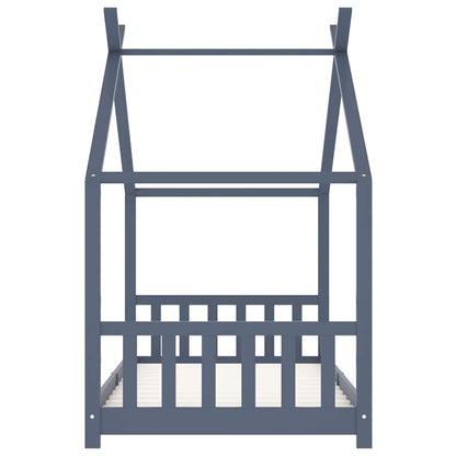 Solid Pine Kids Bed Frame - Grey, 90x200 cm