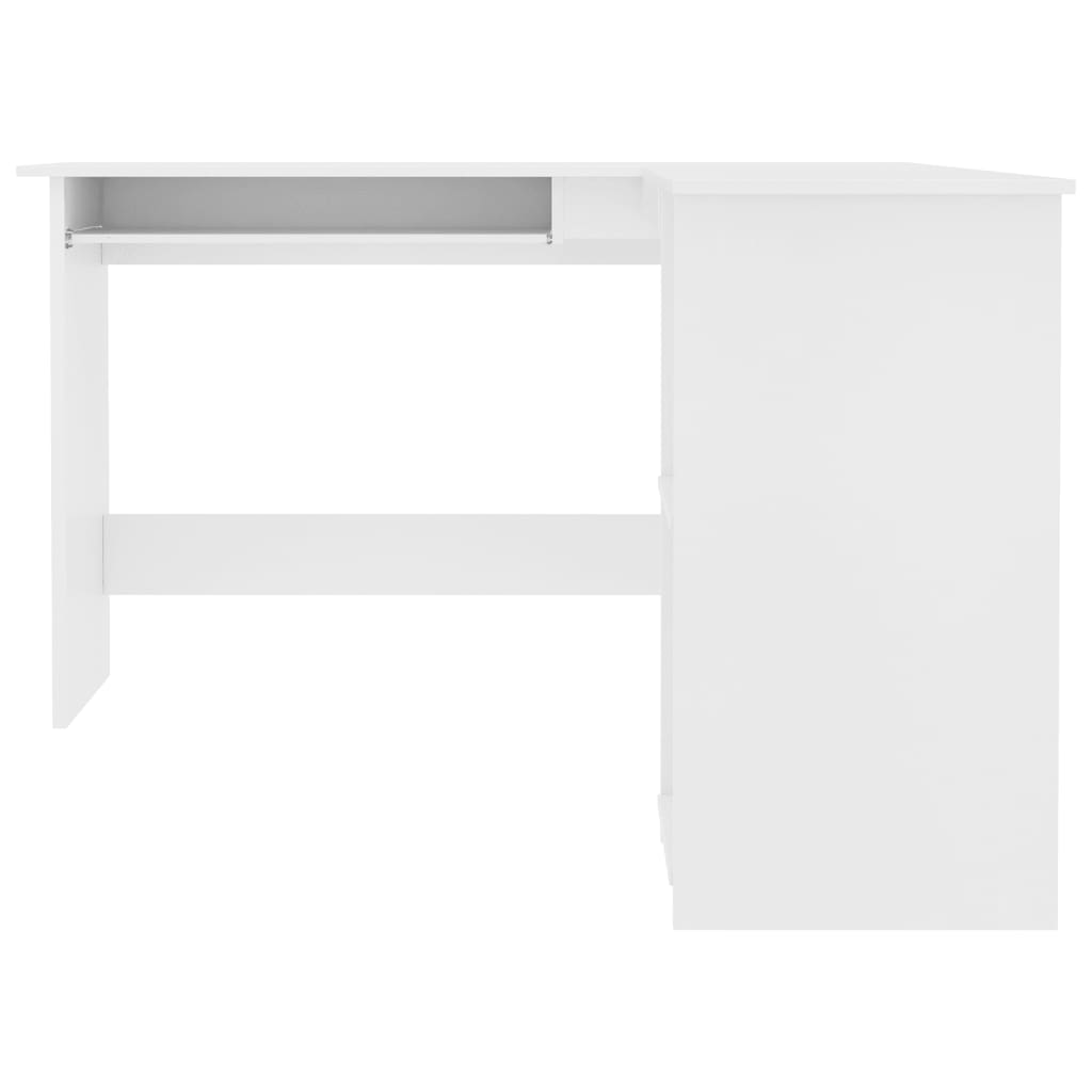 White L-Shaped Corner Desk, Engineered Wood, 120x140x75 cm