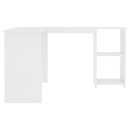 White L-Shaped Corner Desk, Engineered Wood, 120x140x75 cm