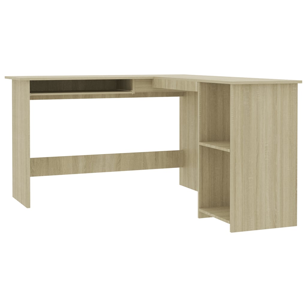 L-Shaped Corner Desk, Sonoma Oak, 120x140x75 cm, Engineered Wood