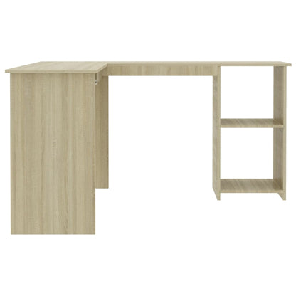 L-Shaped Corner Desk, Sonoma Oak, 120x140x75 cm, Engineered Wood