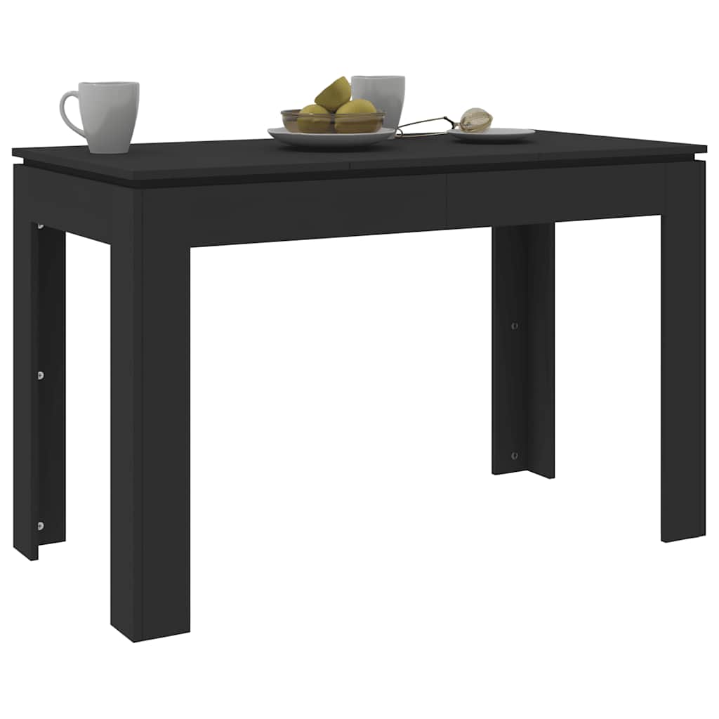 Compact Black Dining Table 120x60x76 cm - Engineered Wood