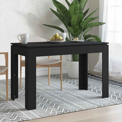 Compact Black Dining Table 120x60x76 cm - Engineered Wood