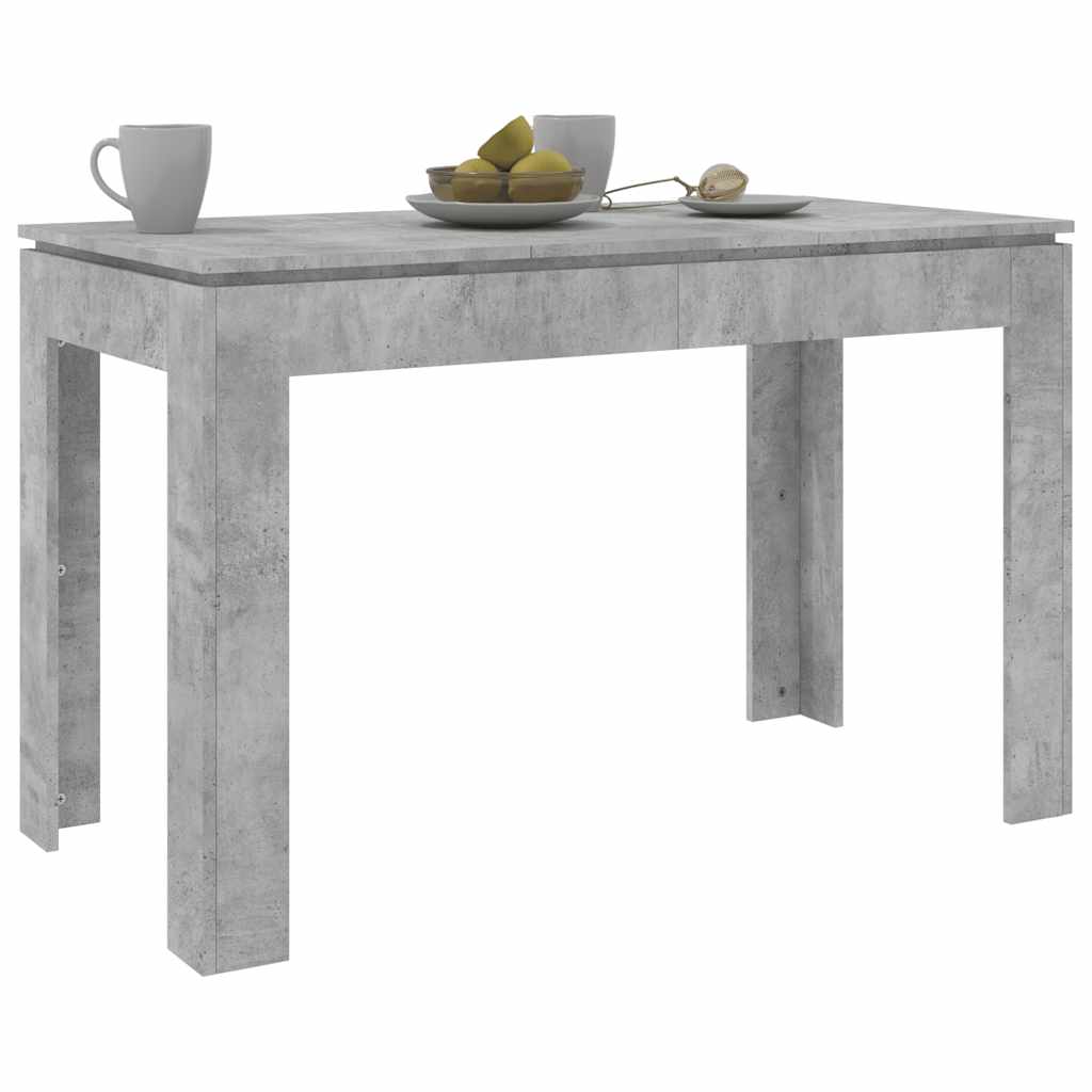 Concrete Grey Dining Table – 120x60x76 cm Engineered Wood