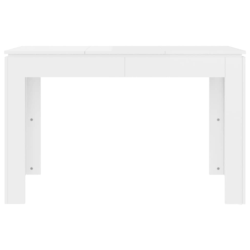 White High Gloss Dining Table 120x60x76 cm - Engineered Wood
