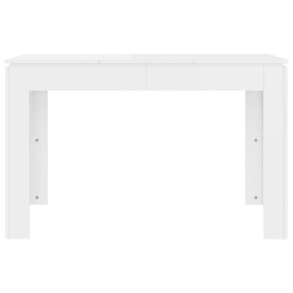 White High Gloss Dining Table 120x60x76 cm - Engineered Wood