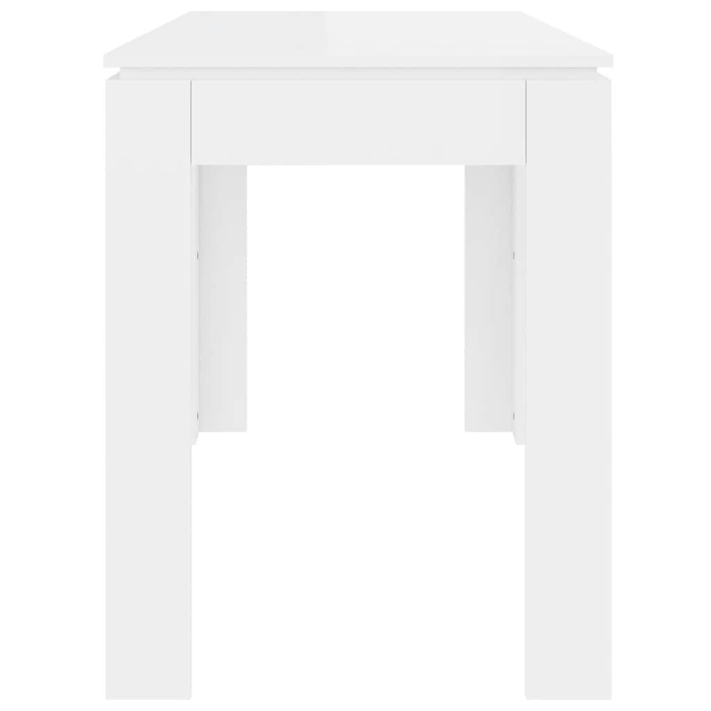 White High Gloss Dining Table 120x60x76 cm - Engineered Wood