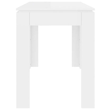 White High Gloss Dining Table 120x60x76 cm - Engineered Wood