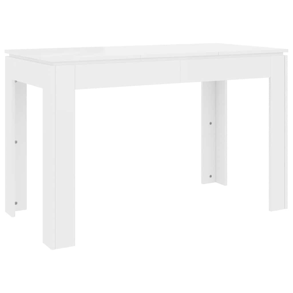 White High Gloss Dining Table 120x60x76 cm - Engineered Wood