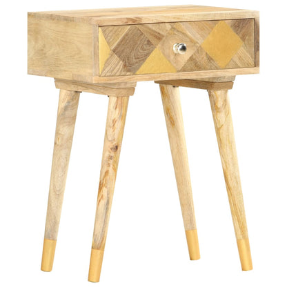Solid Mango Wood Bedside Cabinet 43x30x58 cm - Rustic Charm