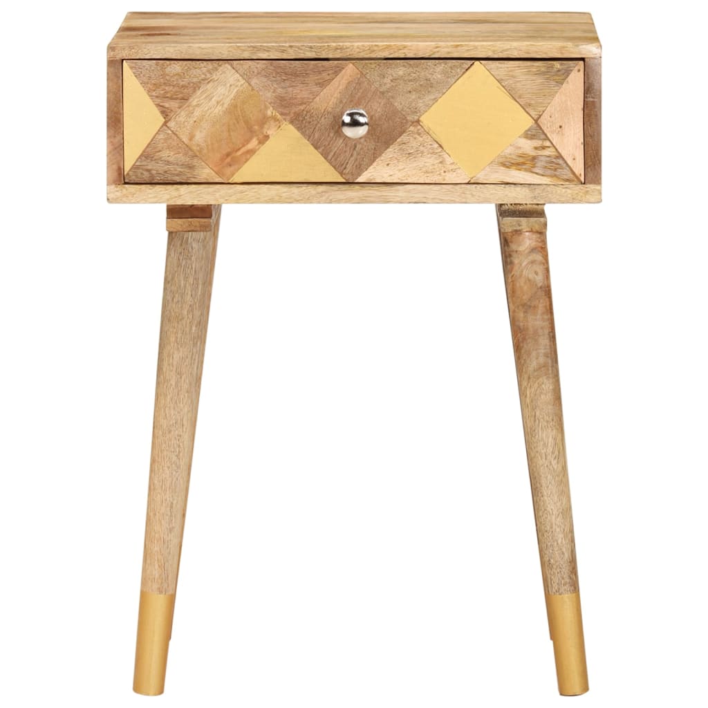 Solid Mango Wood Bedside Cabinet 43x30x58 cm - Rustic Charm