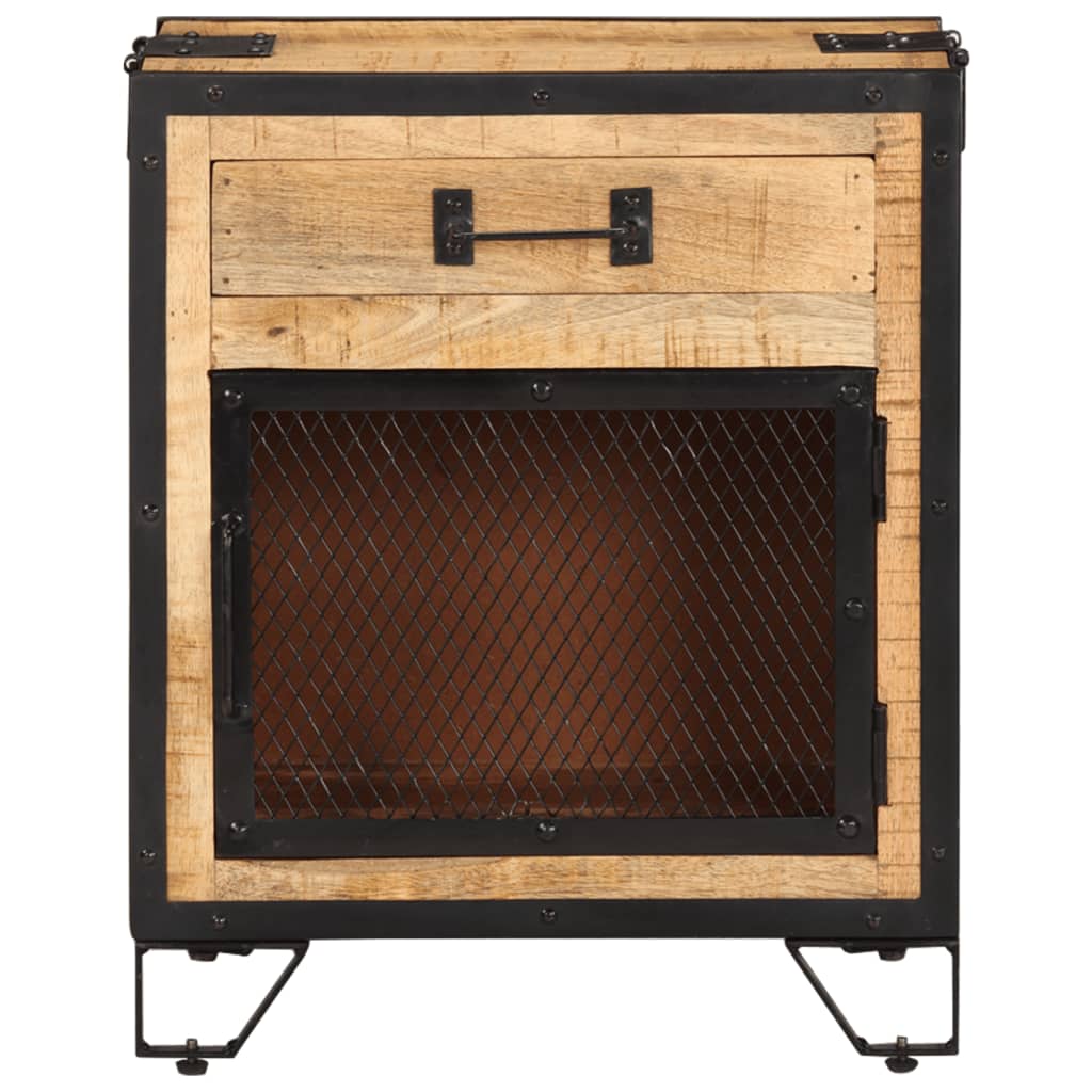 Solid Mango Wood Bedside Cabinet 43x30x51 cm - Rustic Charm