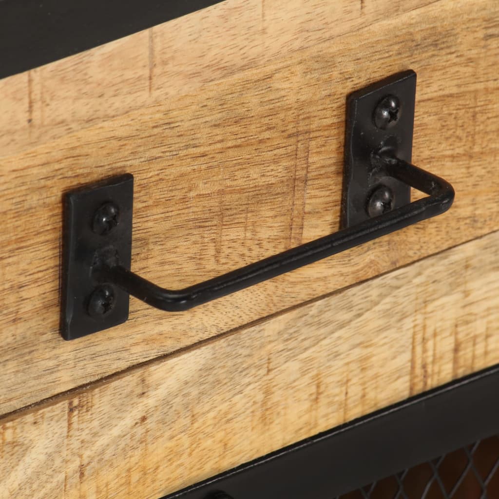 Solid Mango Wood Bedside Cabinet 43x30x51 cm - Rustic Charm