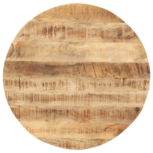 Solid Mango Wood Round Tabletop, 80 cm, Natural Finish
