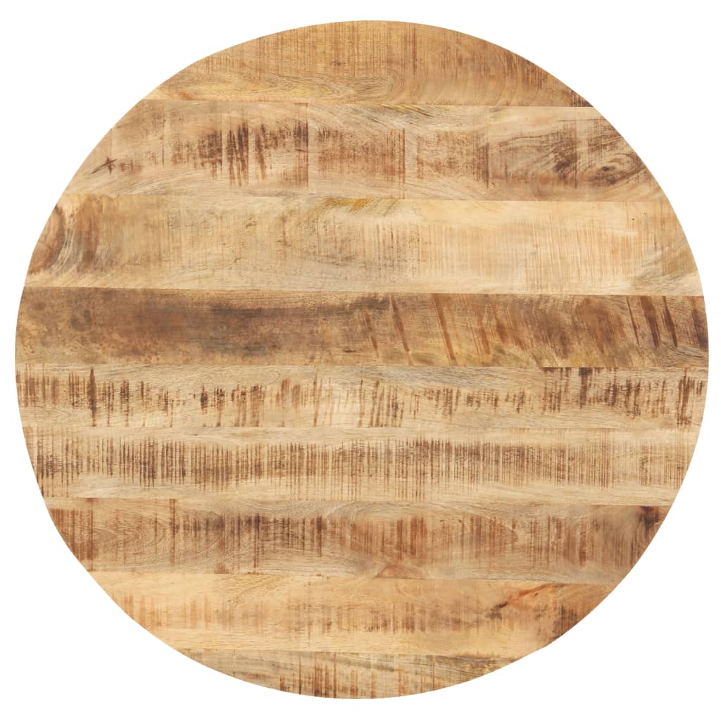 Durable Solid Mango Wood Round Table Top, 80 cm - Natural Finish
